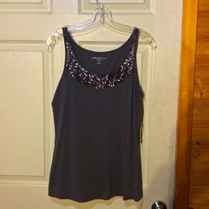 Charcoal Eddie Bauer Tank with Sequins size L